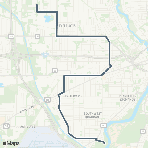 RCSD Special 19th Ward NW / Colfax map