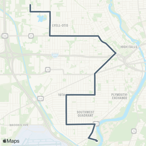 RCSD Special 19th Ward SE / Colfax map