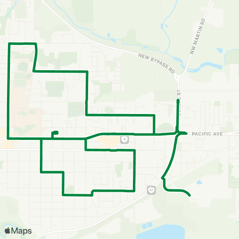 Ride Connection GroveLink East Loop map