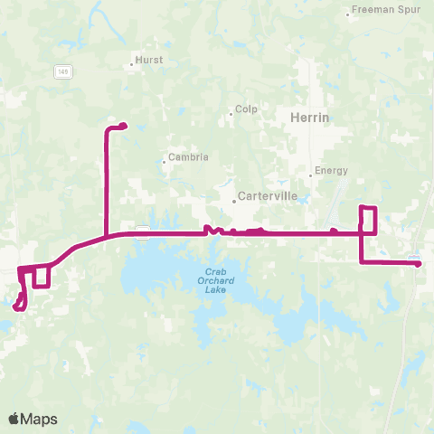 Rides MTD Marion Carbondale Intercity map