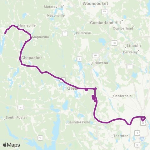 RIPTA Pascoag Express map