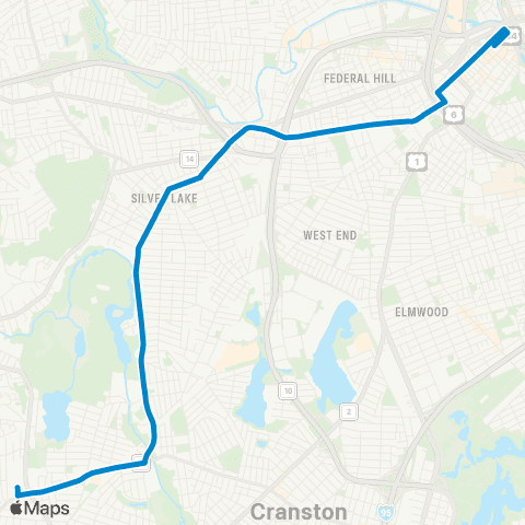 RIPTA Dyer Ave / Pocasset Ave map