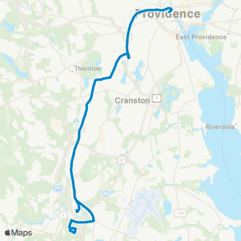 RIPTA Oaklawn Ave map