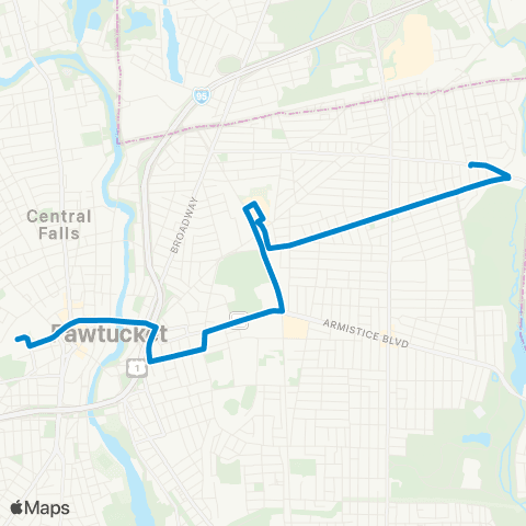 RIPTA Central Ave map