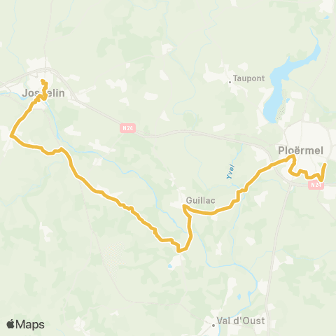 RIV Josselin - Guillac - Ploërmel map