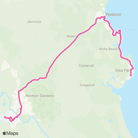 Translink Rockhampton-Yeppoon Rockhampton - Capricorn Coast map