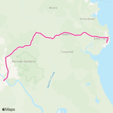 Translink Rockhampton-Yeppoon Rockhampton - Emu Park via Cawarral map