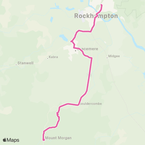 Translink Rockhampton-Yeppoon Rockhampton - Mt Morgan map