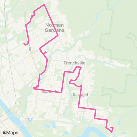 Translink Rockhampton-Yeppoon Lakes Creek - CQU via Stockland map