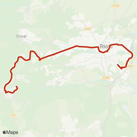 RLV Mobilités Volvic Gustave Roghi - Riom Émile Pons map