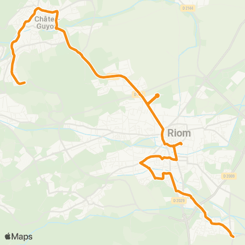 RLV Mobilités Châtel-Guyon St Hippolyte - Ménétrol Les Roses map