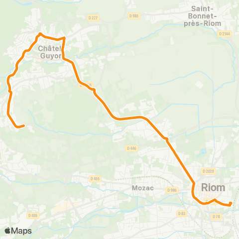RLV Mobilités Châtel-Guyon La Croze - Camping map