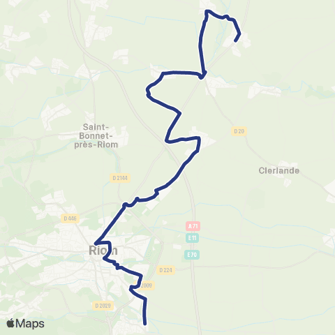 RLV Mobilités Chambaron-s/-Morge La Moutade - Ménétrol Champ Bernard map