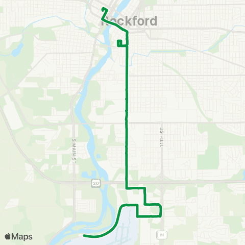 RMTD Kishwaukee 7th Street Sunday map