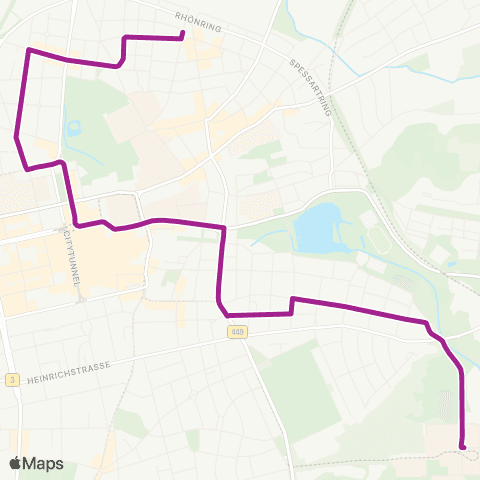 RMVB Darmstadt Heinheimer Str - Darmstadt Tu-Lichtwiese / Campus map