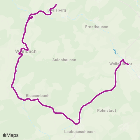 RMVB Weilmünster Schule - Weinbach-Edelsberg Dorfgemeinschaftshaus map