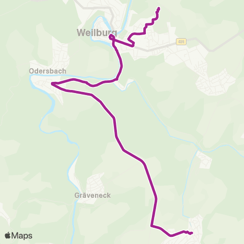 RMVB Weilburg-Kirschhofen Ortsmitte - Weilburg Zob map