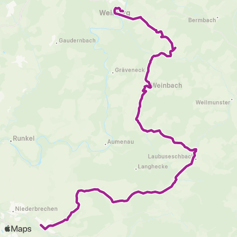 RMVB Weilburg Zob - Brechen-Oberbrechen Bahnhof map