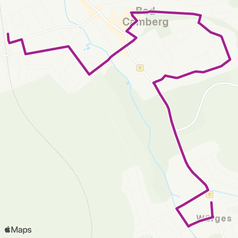 RMVB Bad Camberg-Würges Ferrutiusstraße - Bad Camberg Bahnhof map