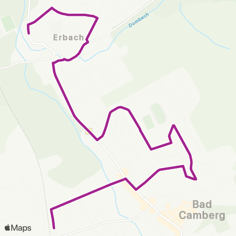 RMVB Bad Camberg-Erbach Mauritiusstraße - Bad Camberg Bahnhof map