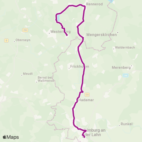 RMVB Limburg (Lahn) Zob Nord - Rennerod Busbahnhof map