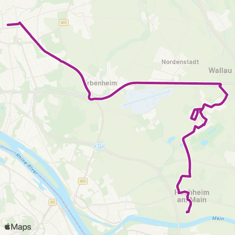 RMVB Gernsheim Gymnasium - Riedstadt-Leeheim Ostring map
