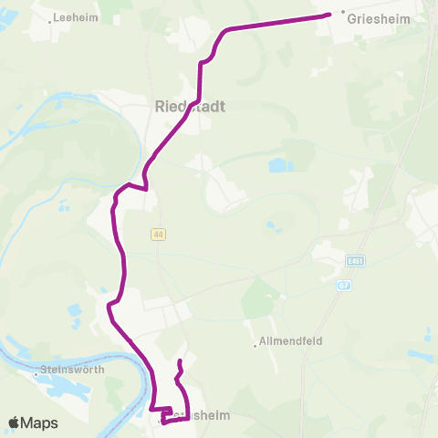 RMVB Griesheim Pl Bar-Le-Duc - Gernsheim Robert-Bunsen-Str map