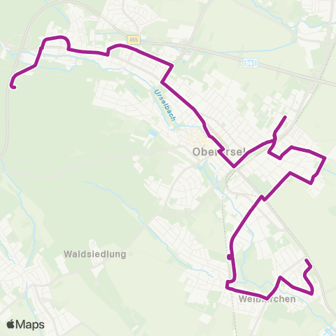RMVB Riedstadt-Goddelau Bahnhof - Trebur-Geinsheim Diamantstraße map