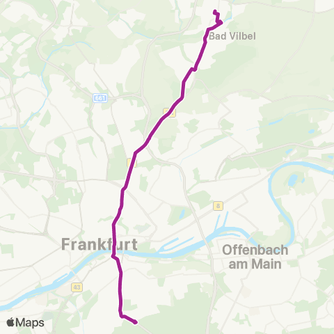 RMVB Frankfurt (Main) Friedberger Warte - Bad Vilbel Bahnhof map