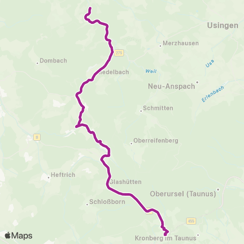RMVB Ginsheim-Gustavsburg-Gustavsburg AM Alten Fährhaus - Rüsselsheim Kant-Gymnasium map