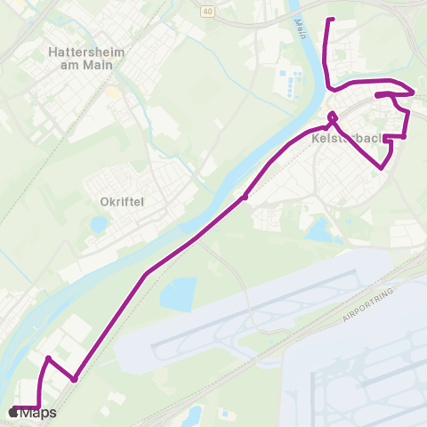 RMVB Raunheim Tejostraße - Kelsterbach Friedhof map