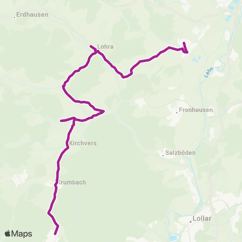 RMVB Hofbieber Ortsmitte - Dipperz Gasthaus Kircher map