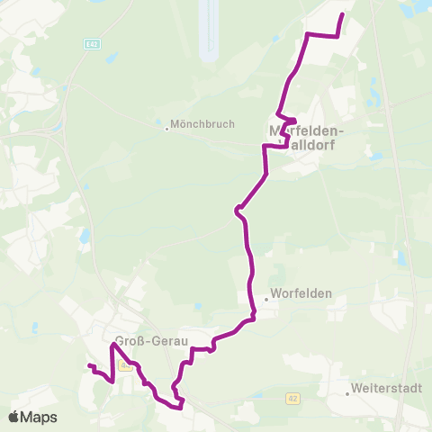 RMVB Mörfelden-Walldorf-Mörfelden Bahnhof - Groß-Gerau Kreisklinik map
