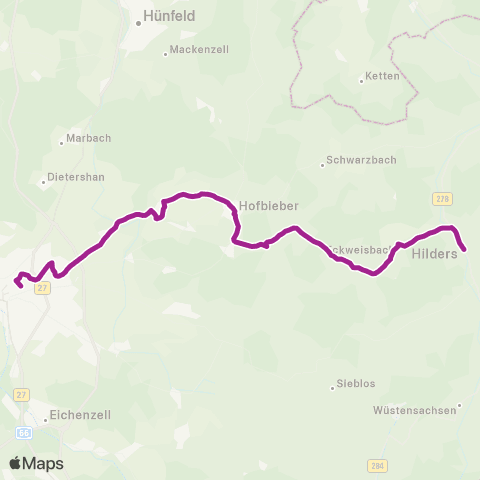 RMVB Hilders Zob - Fulda Bahnhof / Zob map
