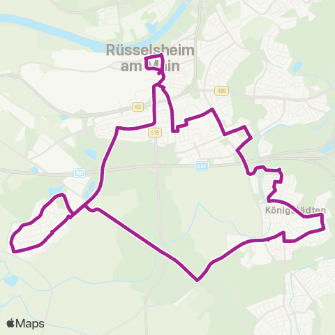 RMVB Rüsselsheim Bahnhof - Rüsselsheim Bahnhof map