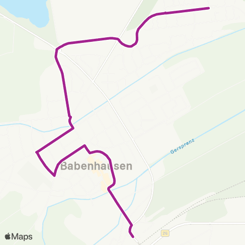 RMVB Babenhausen Bahnhof - Babenhausen Jürgen-Schumann-Str map