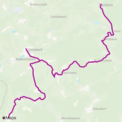 RMVB Greifenstein-Beilstein Haiern - Herborn Bahnhof / Zob map