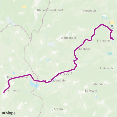 RMVB Rennerod Busbahnhof - Herborn Bahnhof / Zob map
