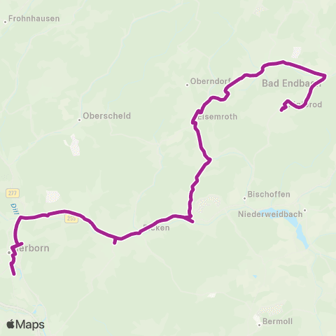 RMVB Siegbach-Tringenstein Auf Dem Köppel - Herborn Bahnhof / Zob map