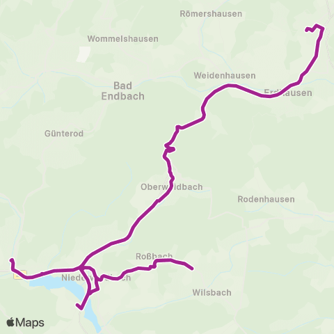 RMVB Gladenbach Schule / Leinweberstraße - Bischoffen-Wilsbach map