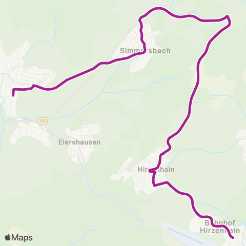 RMVB Eschenburg-Hirzenhain Grundschule - Eschenburg-Hirzenhain Bahnhof map