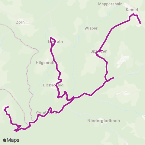 RMVB Lorch-Espenschied Welteroder Weg - Heidenrod-Kemel Ehemalige Taunus Kaserne map