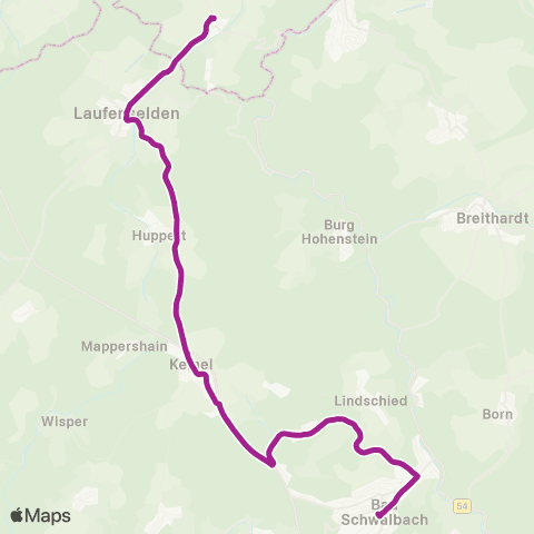 RMVB Heidenrod-Laufenselden Holzhäuser Weg - Bad Schwalbach Kurhaus map