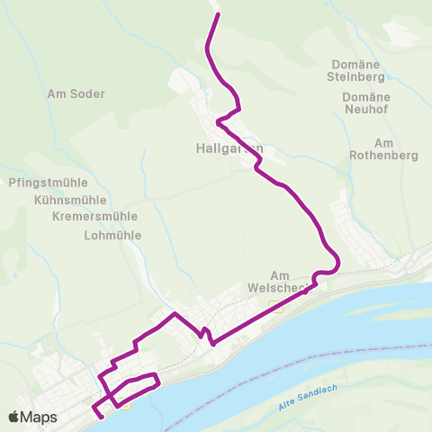 RMVB Eltville (Rhein)-Hattenheim Bahnhof - Oestrich-Winkel-Hallgarten Siedlung Rebhang map