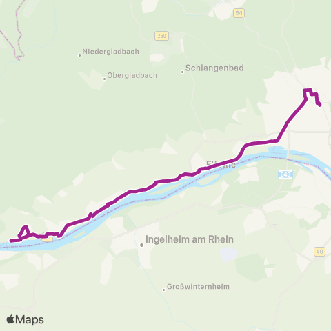 RMVB Wiesbaden Hauptbahnhof - Rüdesheim (Rhein) Rheinhalle Nord map
