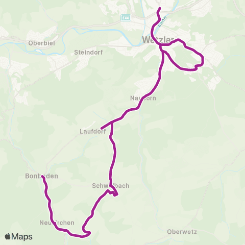 RMVB Eltville (Rhein) Schulzentrum - Eltville (Rhein) Bahnhof map