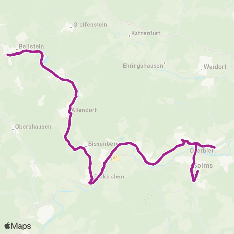 RMVB Mühlheim (Main)-Dietesheim Friedhof - Offenbach (Main)-Zentrum Markt Pl / Berliner Str map