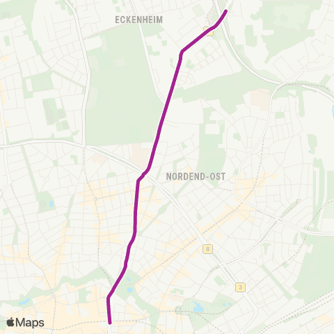 RMVB Frankfurt (Main) Konstablerwache - Frankfurt (Main) Unfallklinik map