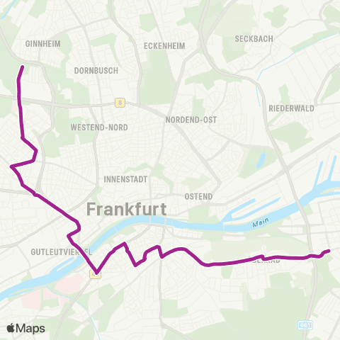 RMVB Offenbach (Main)-Westend Offenbach Stadtgrenze - Frankfurt (Main) Ginnheim Mitte map