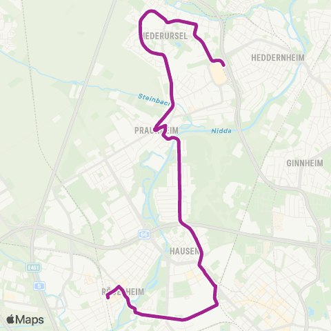 RMVB Frankfurt (Main) Nordwestzentrum - Frankfurt (Main) Rödelheim Bahnhof map